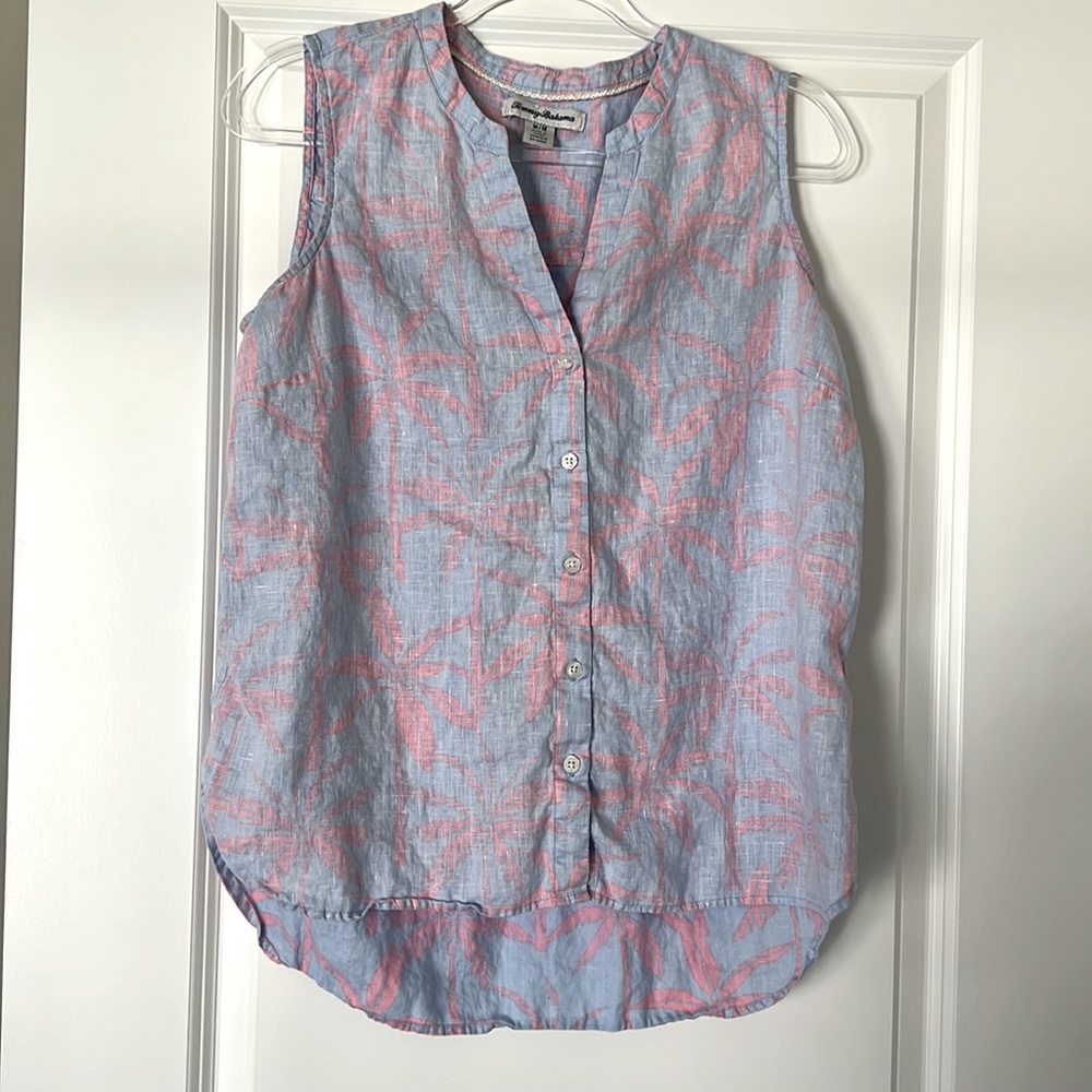 Tommy Bahama linen sleeveless blouse